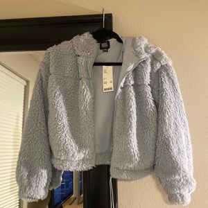 BDG Cropped teddy hoodie